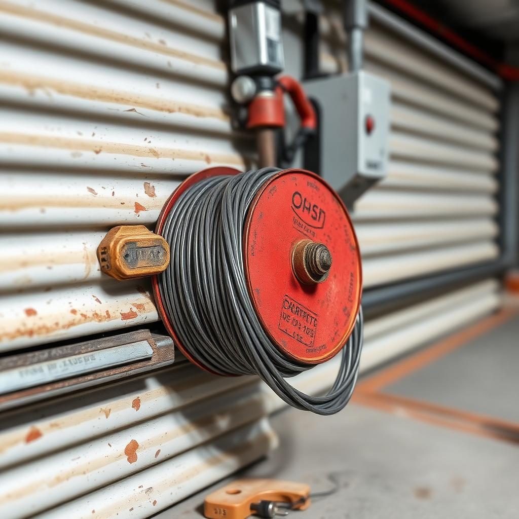 Cable and drum assembly close-up