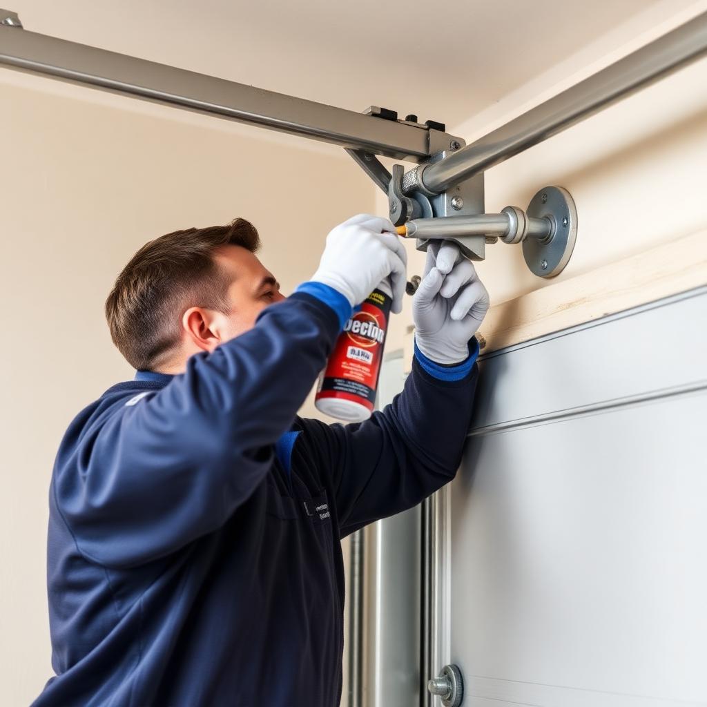 Lubricating garage door rollers
